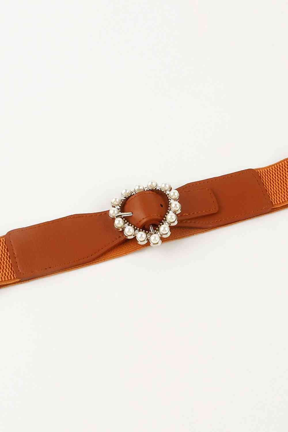 Pearl Buckle Elastic Belt