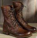 Motorcycle Men's Retro Lace-Up Combat Striders Leather