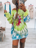Women's Full Size Round Long Sleeve Dress