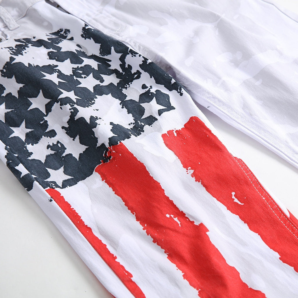 Printed High Fashion Elastic Stretch Slim Fit Men Plus Size Pants