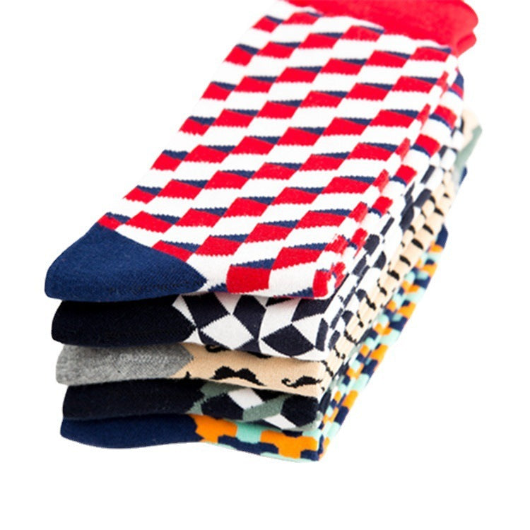 Men's Casual Mid-calf Casual Cotton Socks