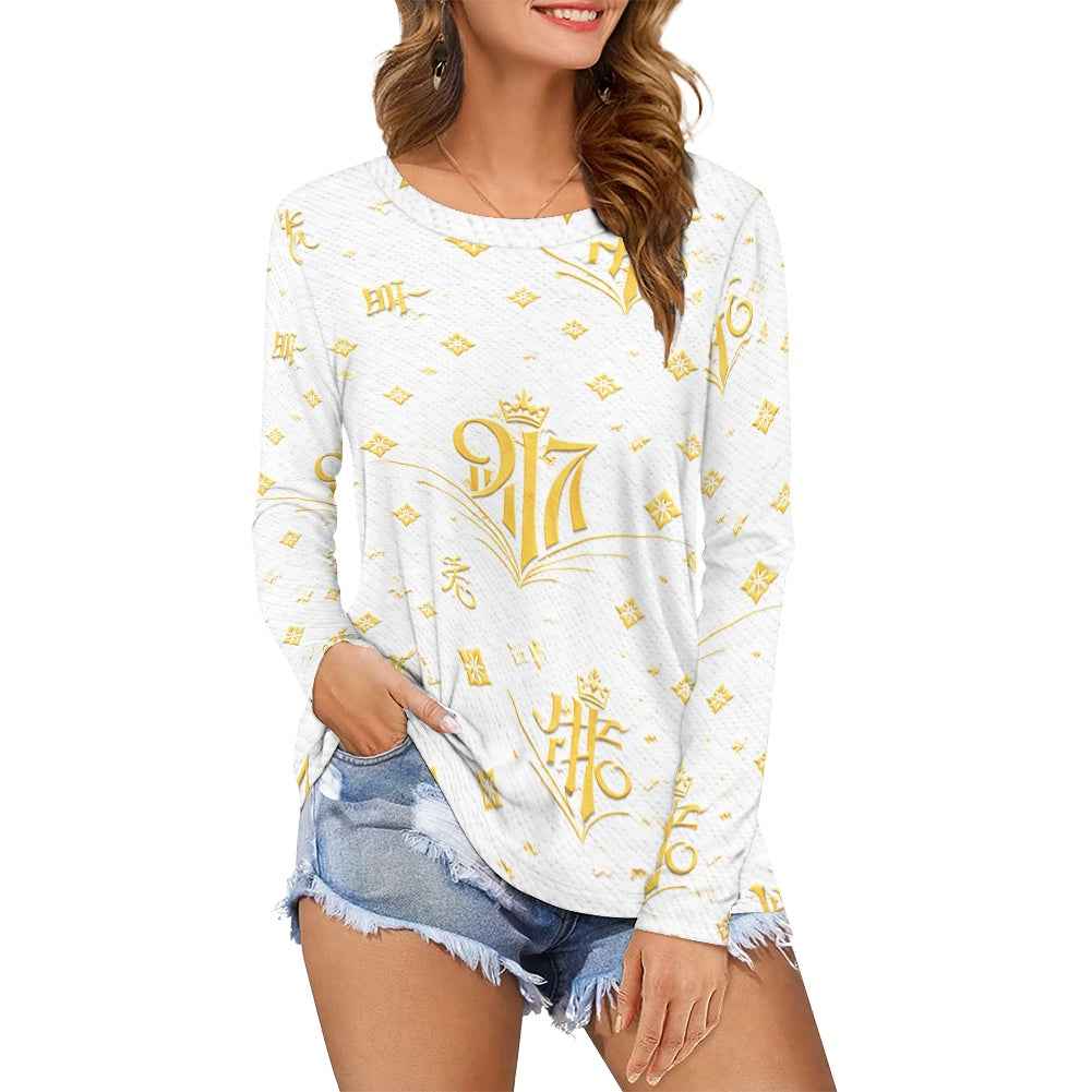 MUNSIEUR Women's Long Sleeve T-shirt "917" Signature Collection New Arrivals