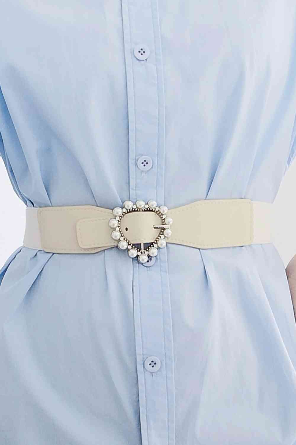 Pearl Buckle Elastic Belt