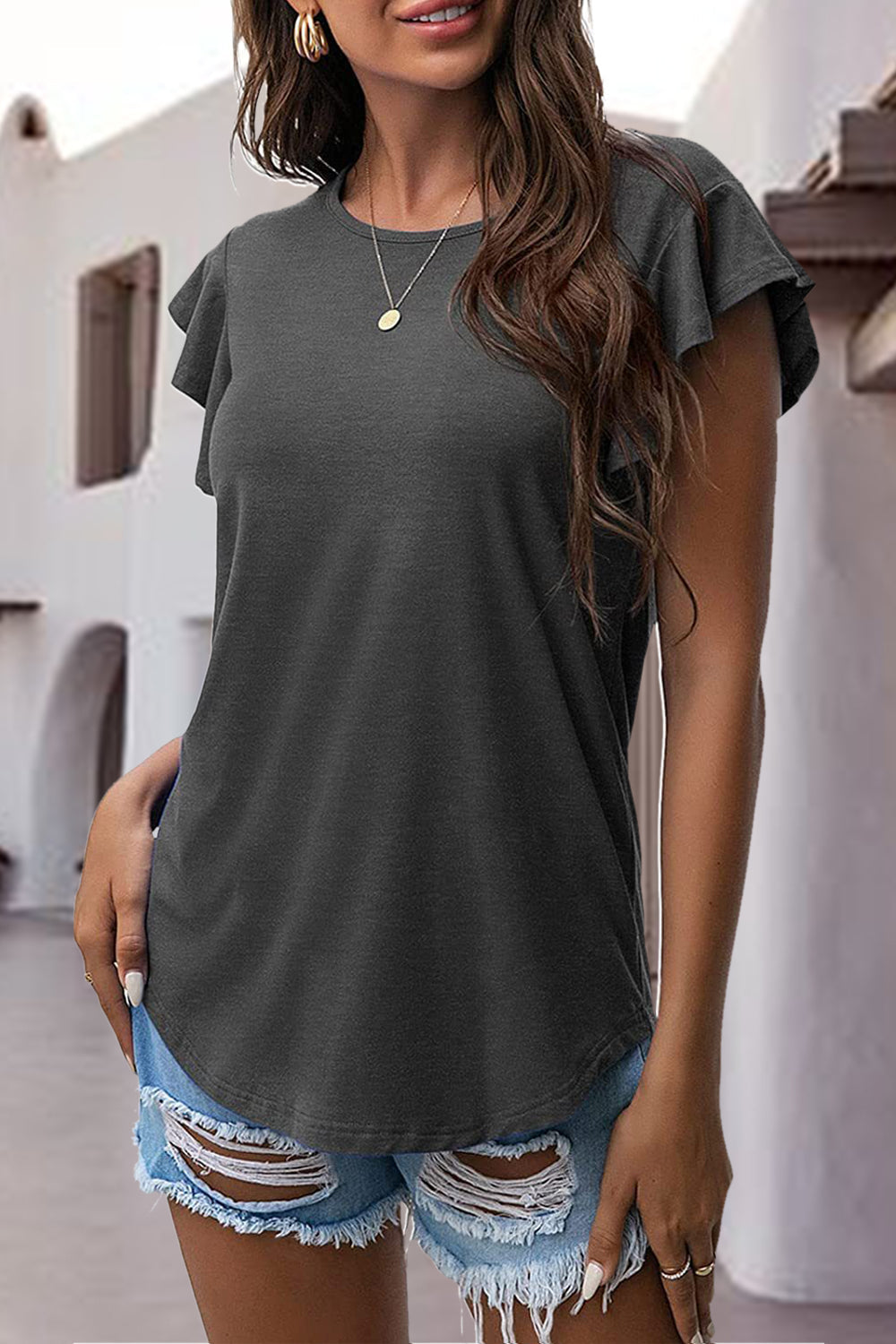 Ruffled Sleeve Blouse