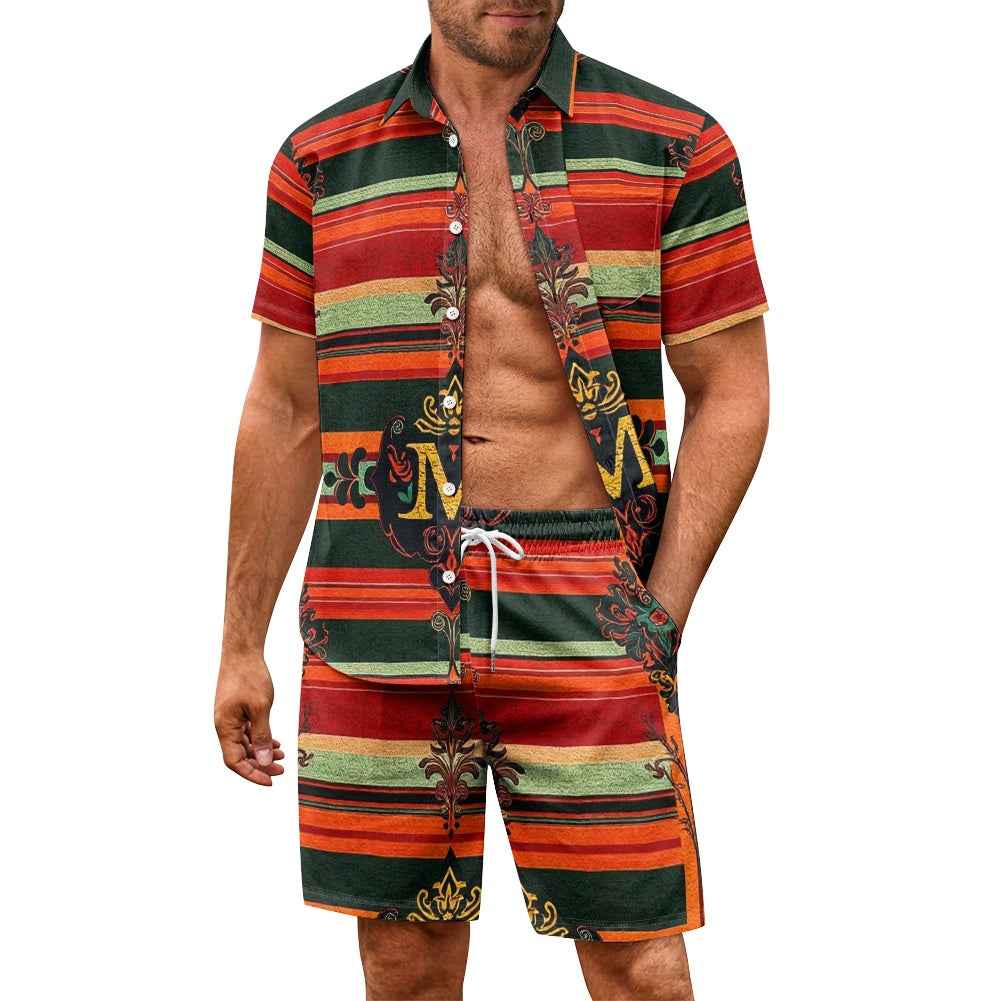 Men's Shorts Set - Two Piece Summer Outfit for Beach & Casual Wear