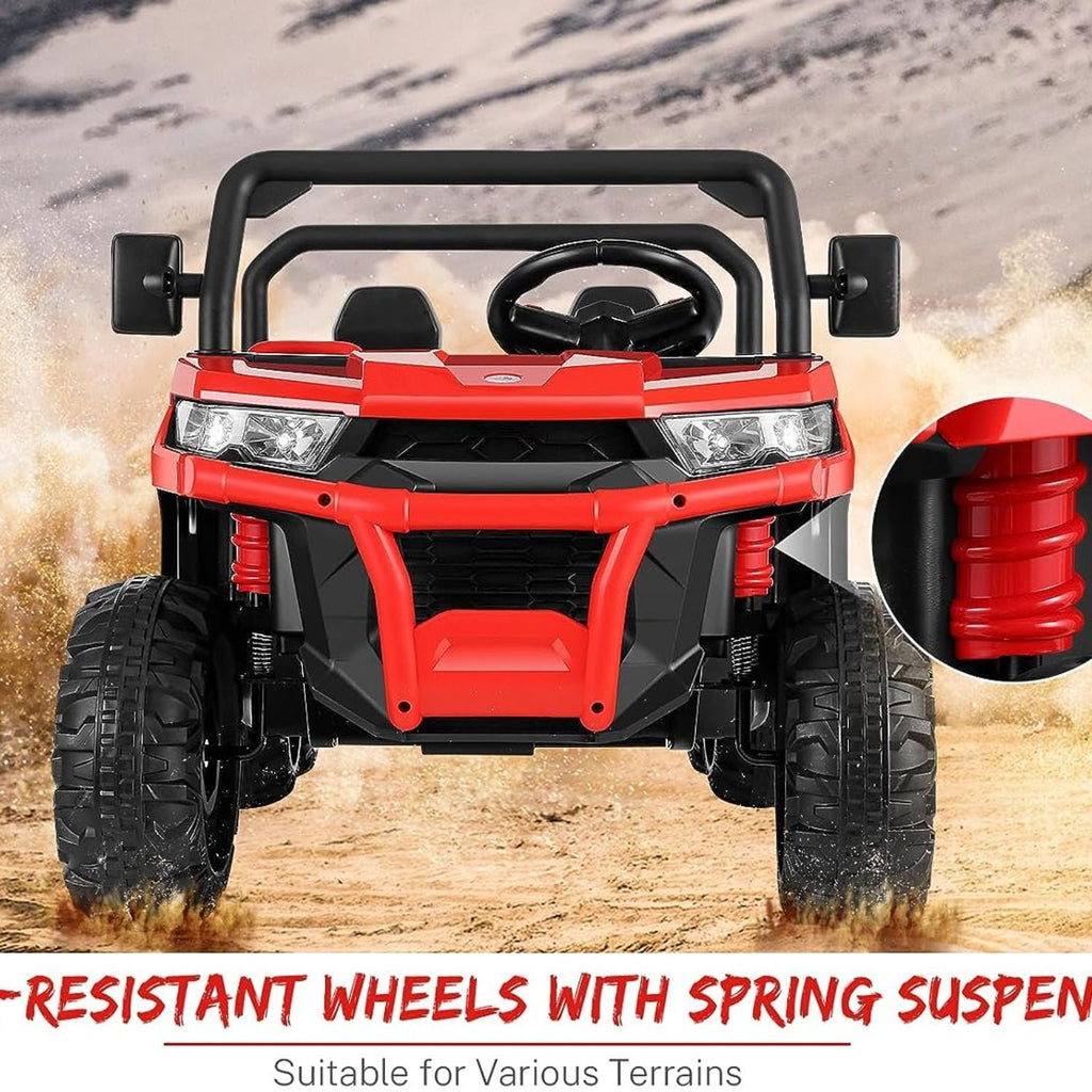 6x6 Ride On UTV Truck with Dump Bed, 6 Suspension, and 4WD - Perfect for Kids with LED Lights and Remote Control