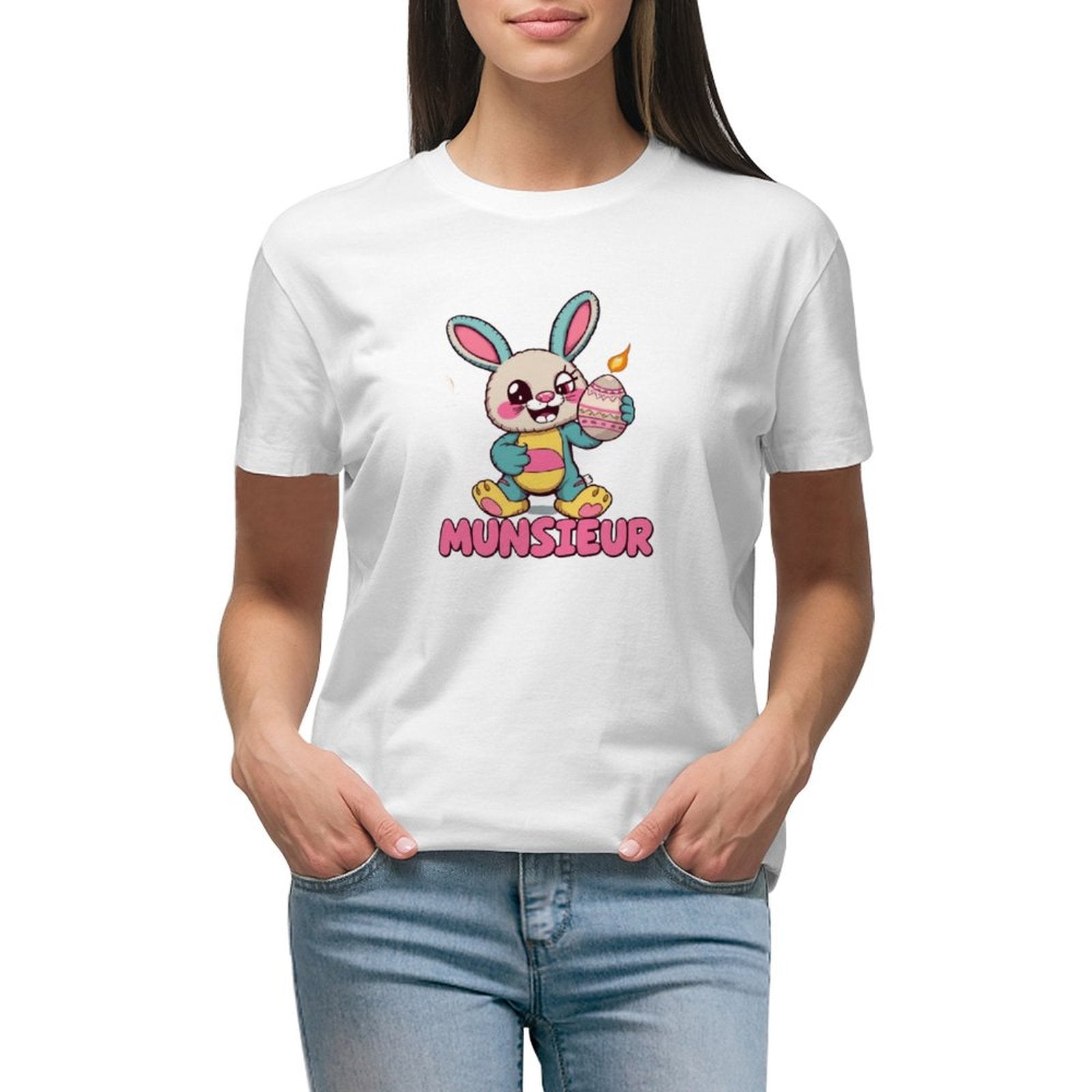 Easter Collection Munsieur Brand T-shirt for Women "Bunny Boom" Designer Streetwear for Her