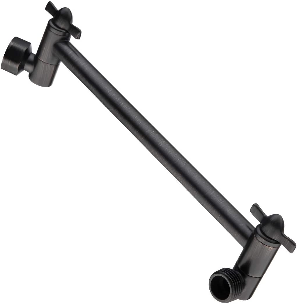 10 Inch Brass Shower Head Extension Arm, Height & Angle Adjustable
