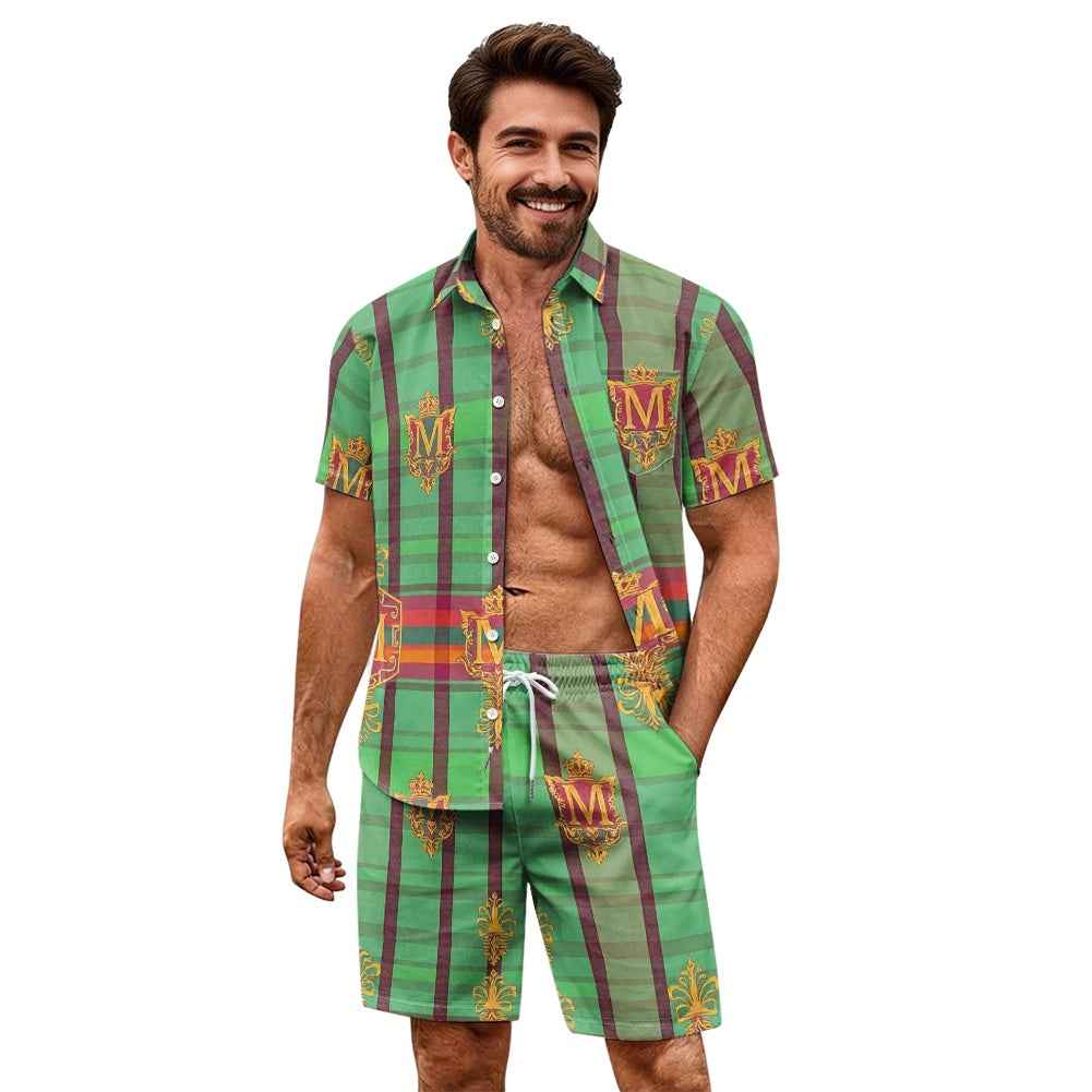 Men's Beach Shorts Set - Two Piece Summer Vacation Outfit