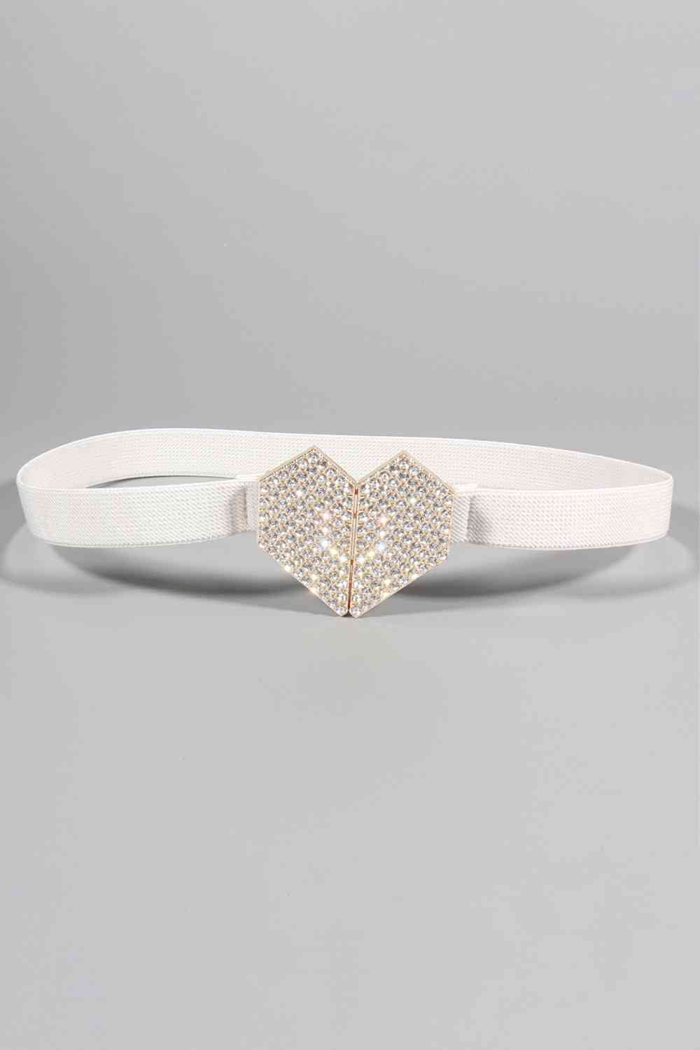 Rhinestone Buckle Elastic Belt