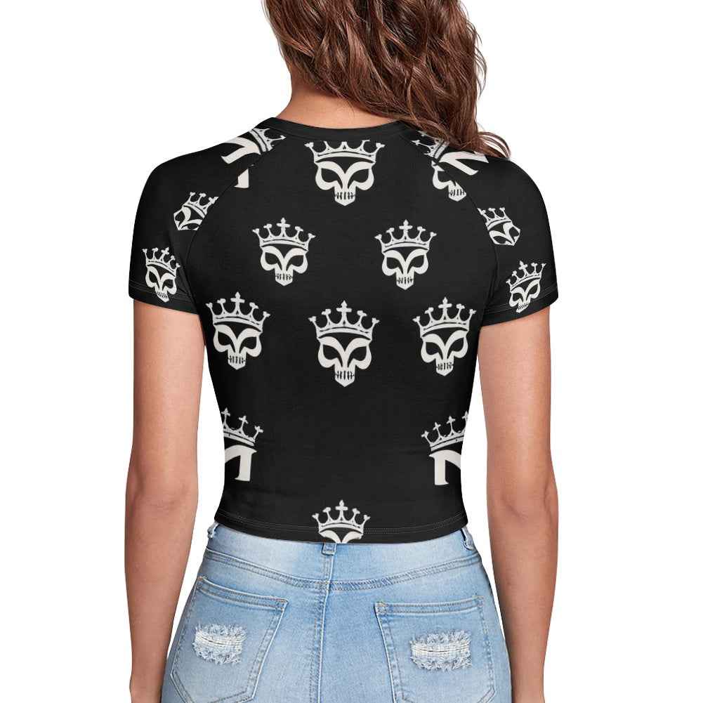 MUNSIEUR Tight cropped navel-baring T-shirt