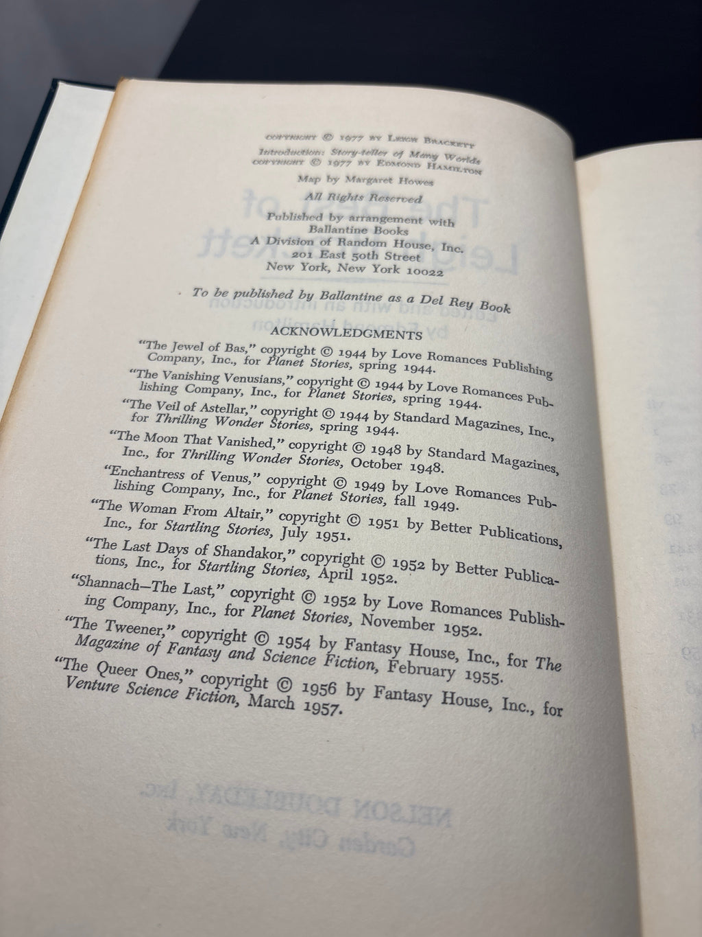 The Best of Leigh Brackett edited by Edmond Hamilton