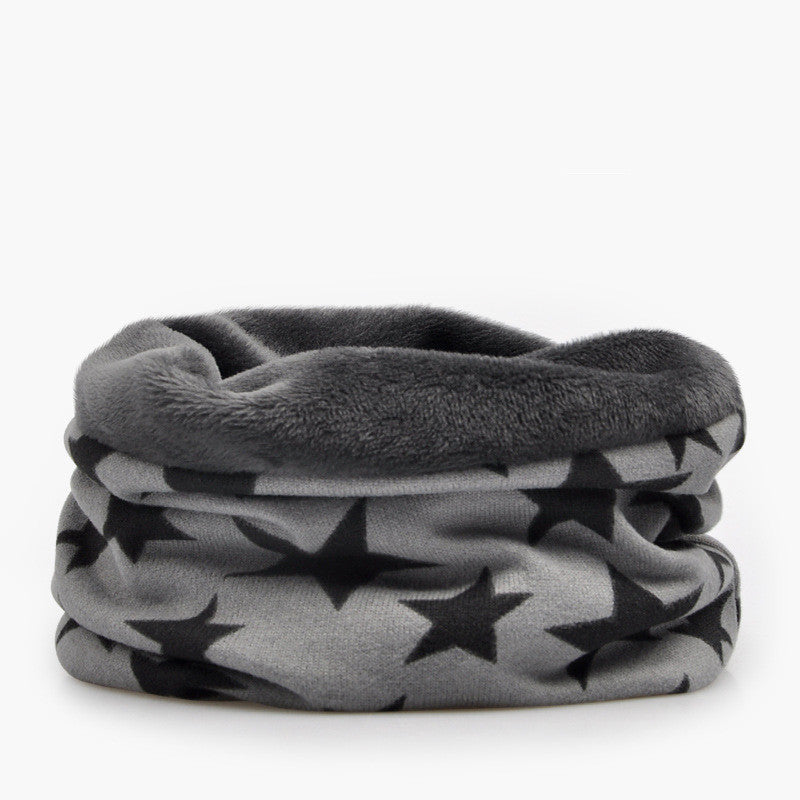 Unisex 3 in 1 Ring Scarf Beanie Hats With Stars Pattern Double Layer Hip Hop Hedging Cap Lining With Velvet Independence Day Collection