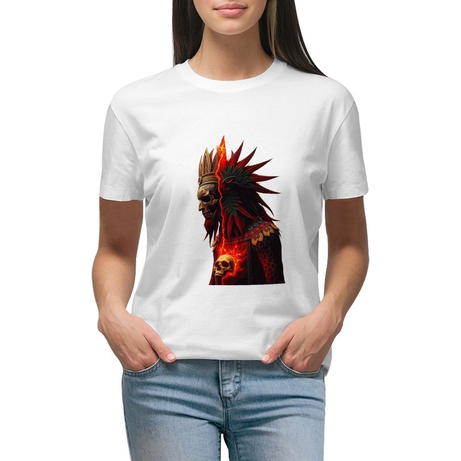 Lost Tribe of Munsieur T-Shirts for Women "Chief Kicka"  (High Definition & Front Printing)