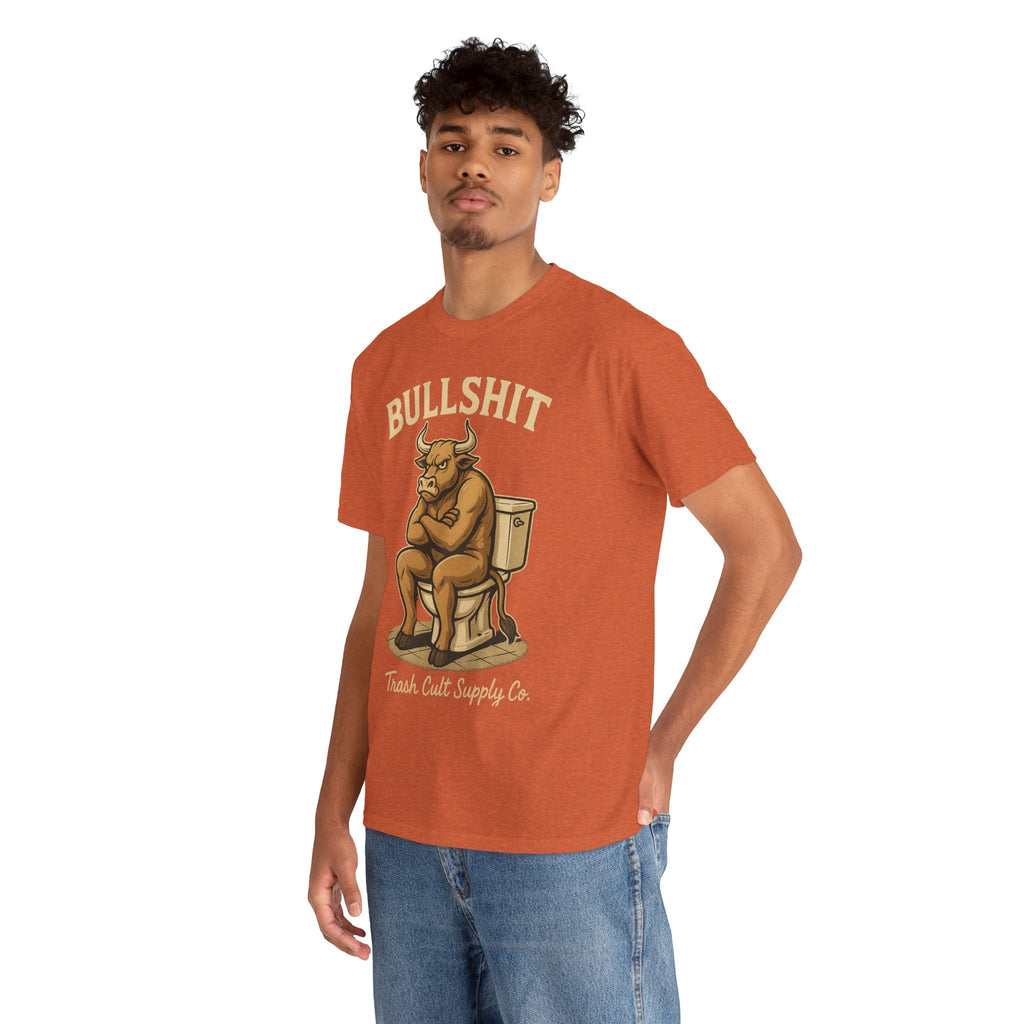 “BULLSHIT” Angry Bull Toilet Tee – Trash Cult Supply Co. | Gildan 5000 T-Shirt