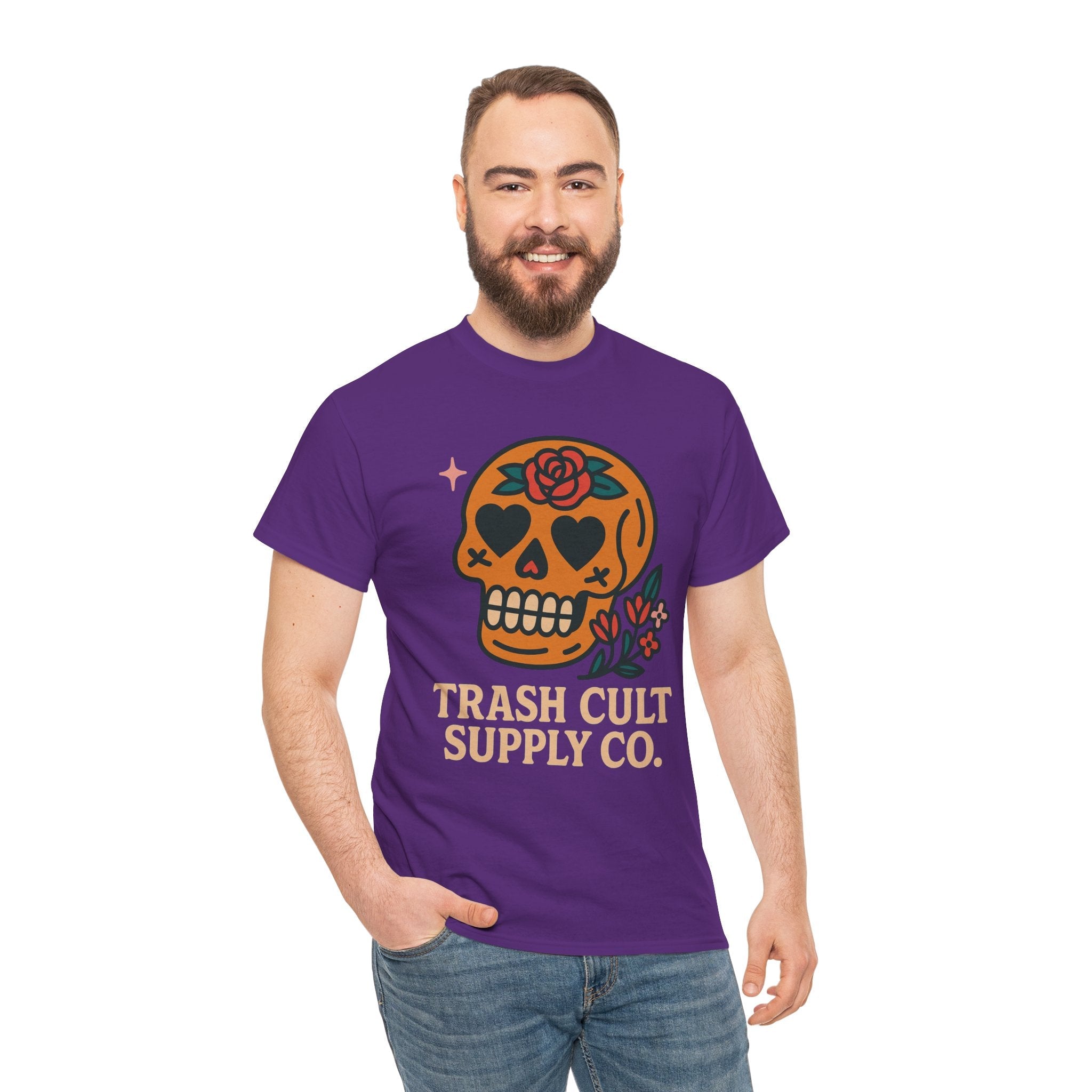 Sugar Skull T-Shirt – Trash Cult Supply Co. – Gildan 5000 Heavy Cotton Tee