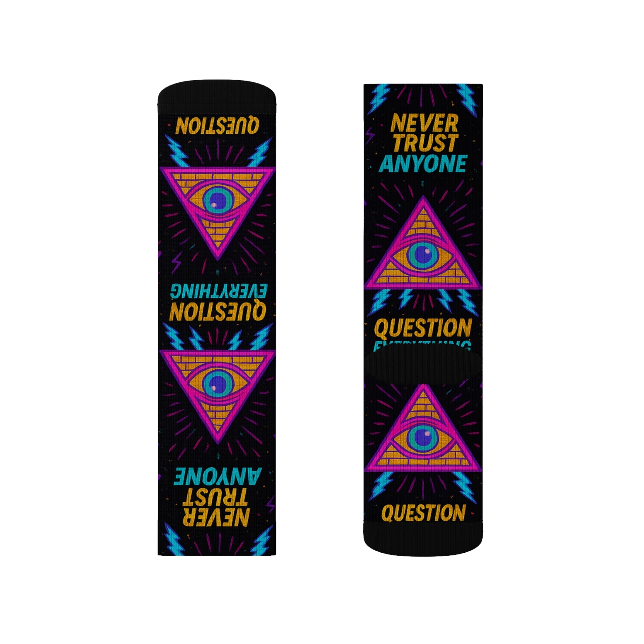 Don’t Trust Anyone – Limited Edition All-Over Print Socks | Illuminasty Drop