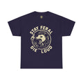 Stay Feral Die Loud Possum Punk Shirt – Trash Cult Supply Co – Gildan 5000 T-Shirt