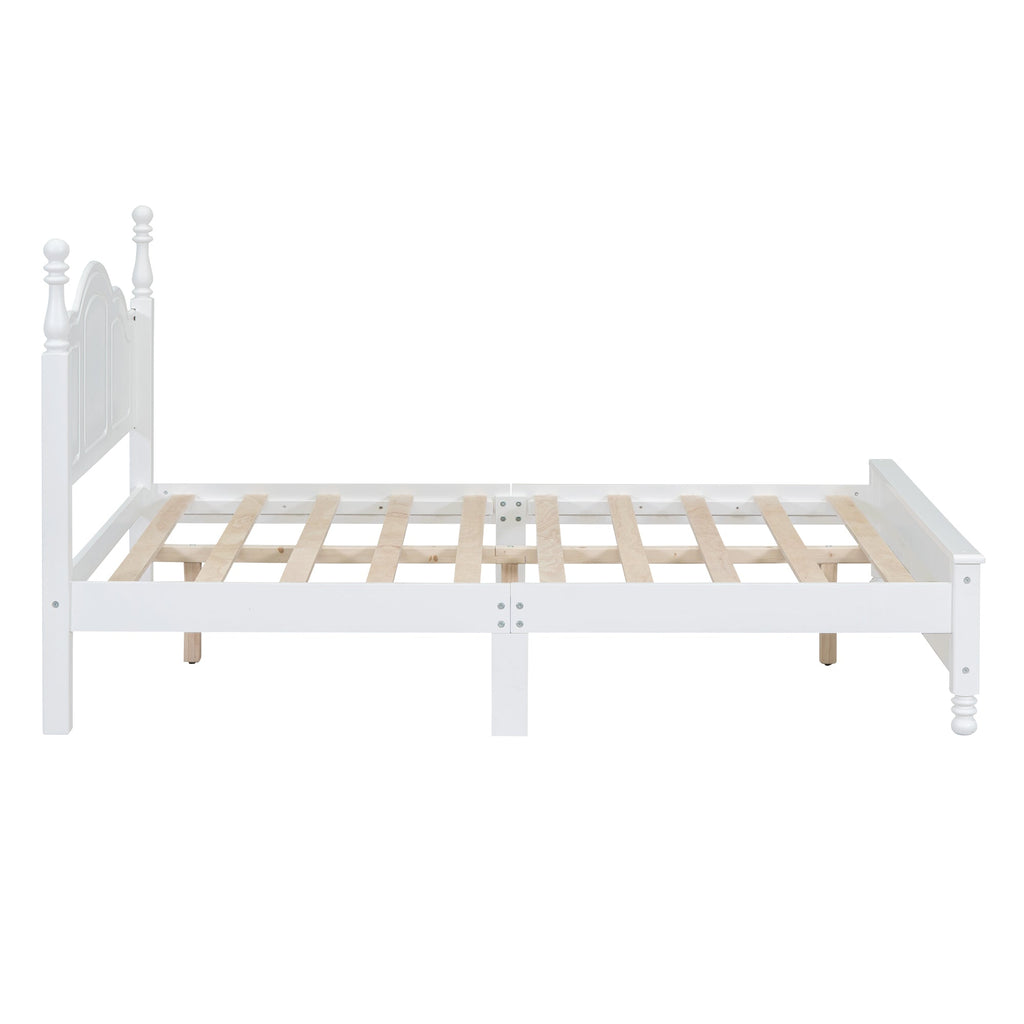 Full Size Wood Platform Bed Frame,Retro Style Platform