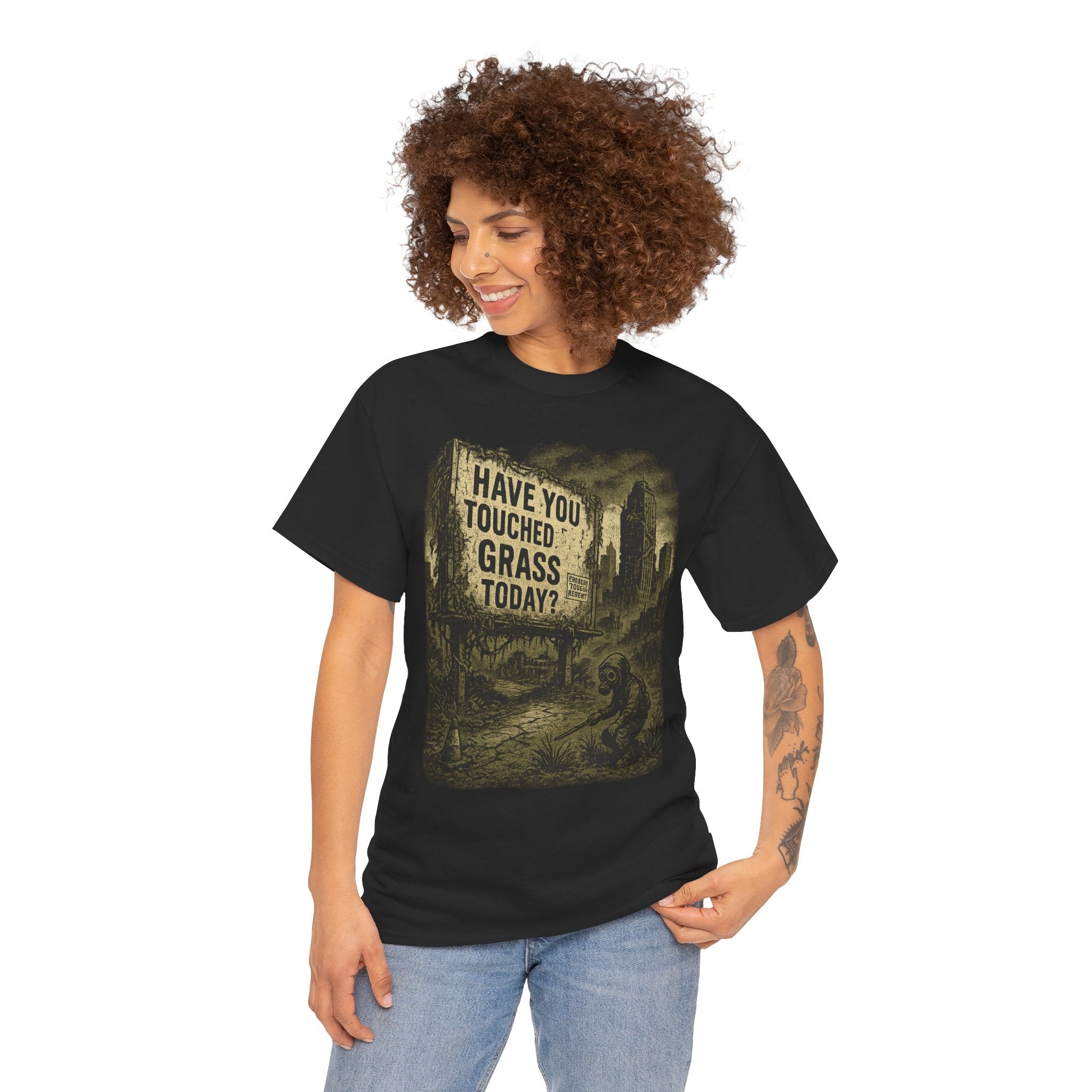 Post-Apocalyptic "Have You Touched Grass Today?" Shirt – Trash Cult Supply Co.