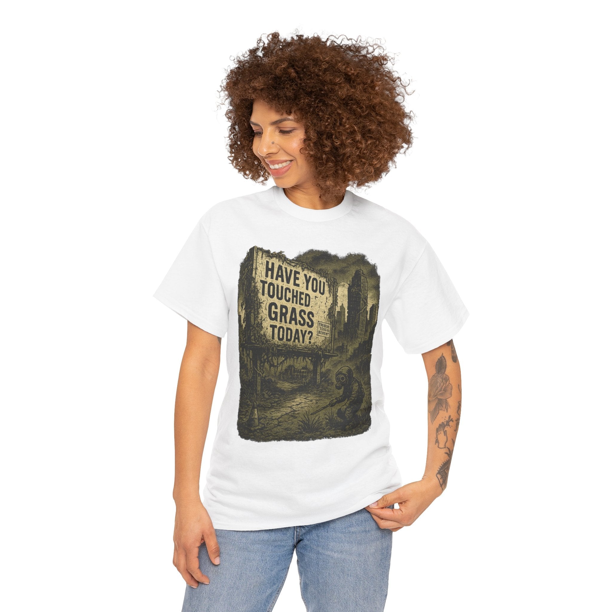 Post-Apocalyptic "Have You Touched Grass Today?" Shirt – Trash Cult Supply Co.