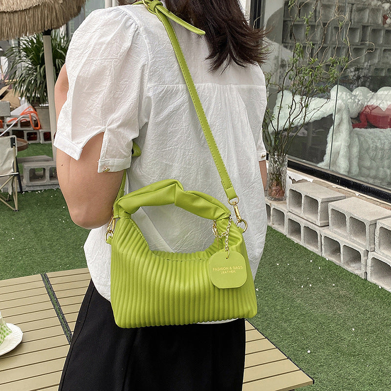 Women's Cloud Crossbody Bag - PU Leather Pleated Tote Bag