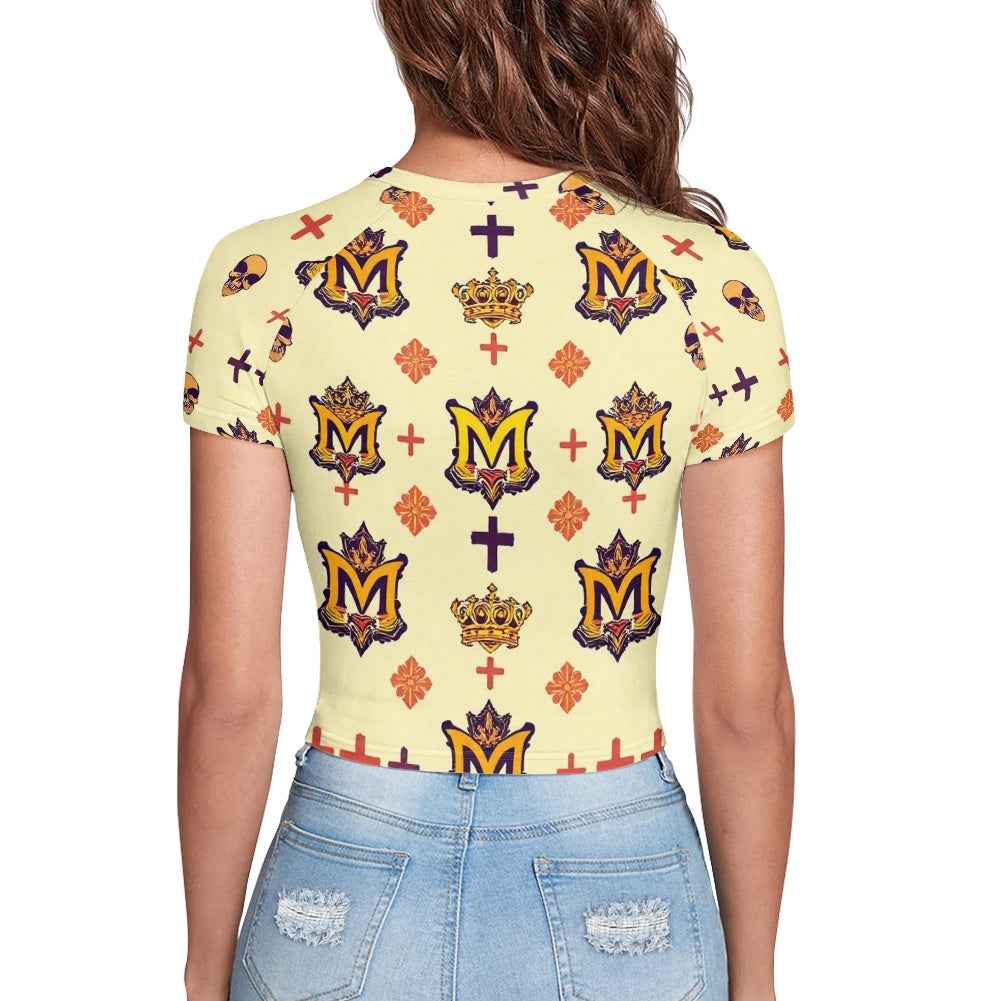 MUNSIEUR Tight cropped navel-baring T-shirt
