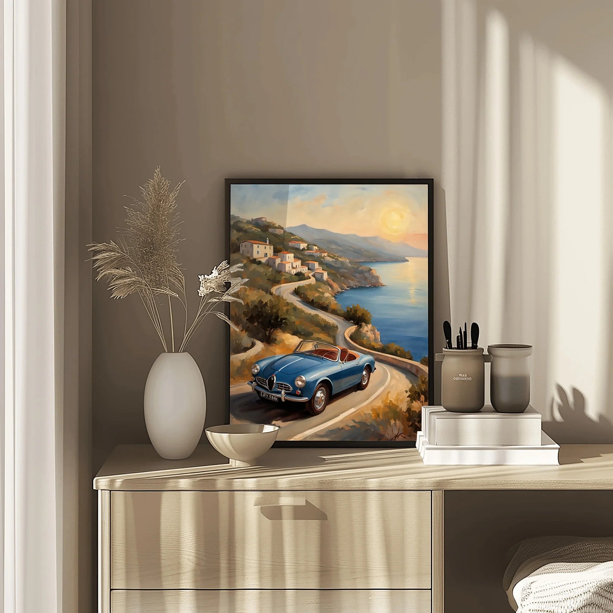 1958 Italian Spider Romance - Beach Edition | Poster Canvas