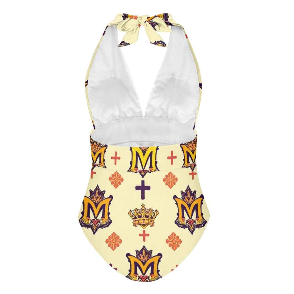 MUNSIEUR All-Over Print Women's High Cut One-piece Swimsuit
