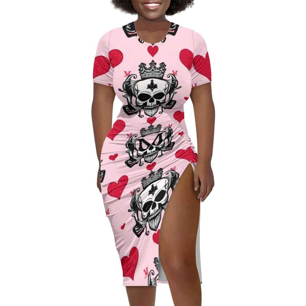 MUNSIEUR Women's Slit Sheath Dress Valentine's Day Collection