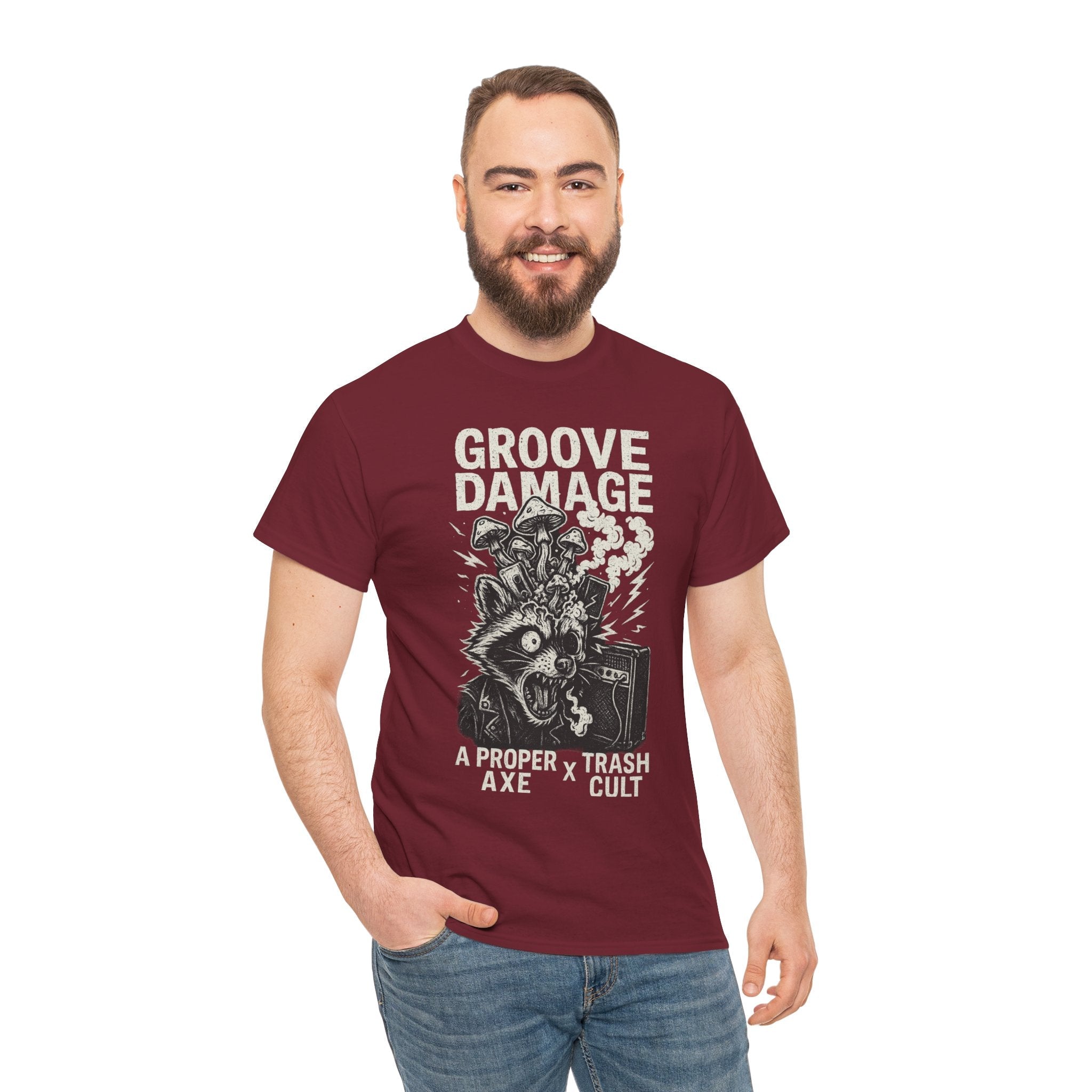Groove Damage T-Shirt – A Proper Axe x Trash Cult Collab – Stoner Groove Punk Shirt