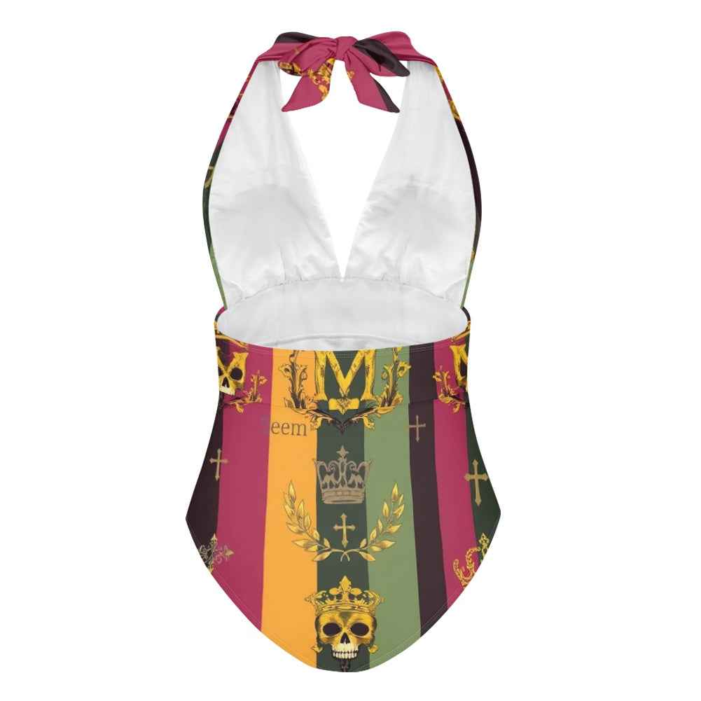 MUNSIEUR All-Over Print Women's High Cut One-piece Swimsuit