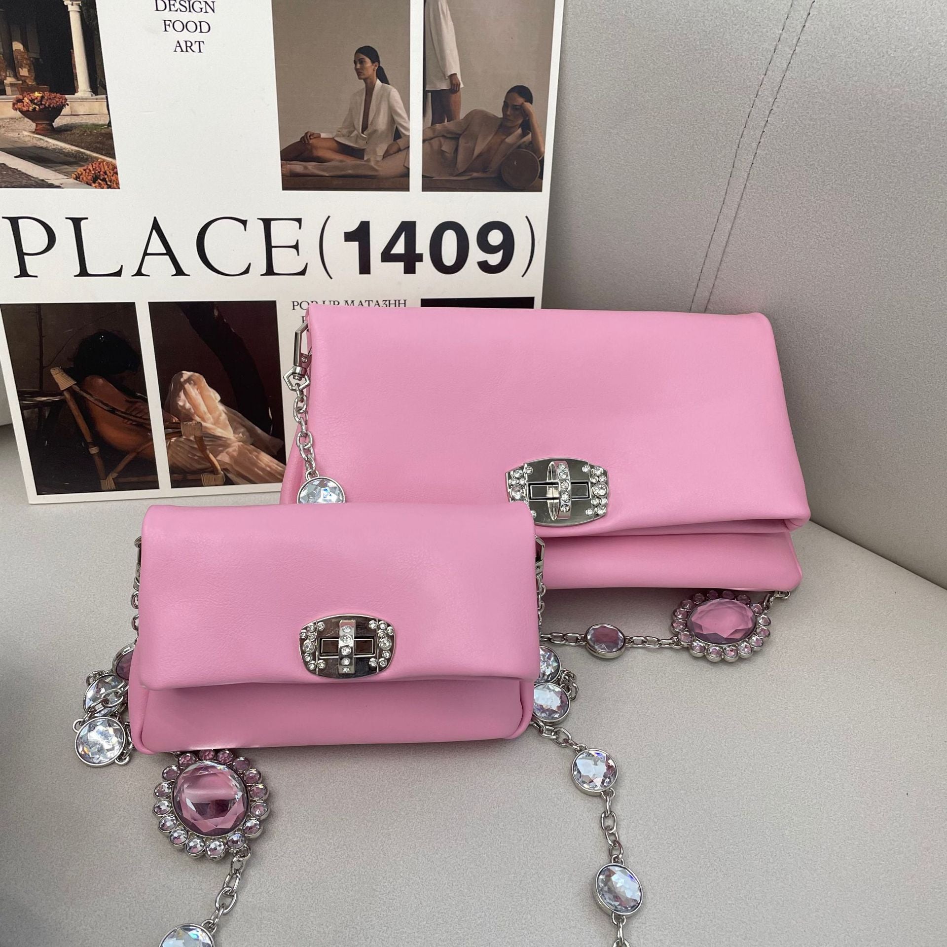 Shiny Diamond-encrusted Rhinestone Women's Trendy Messenger Handbag