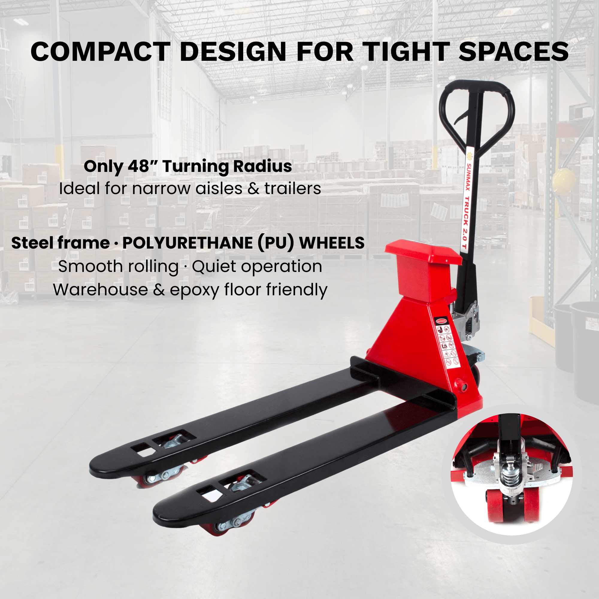 HD4400W Manual Pallet Jack with Scale, 4,400 lb Capacity, Best manual scale option