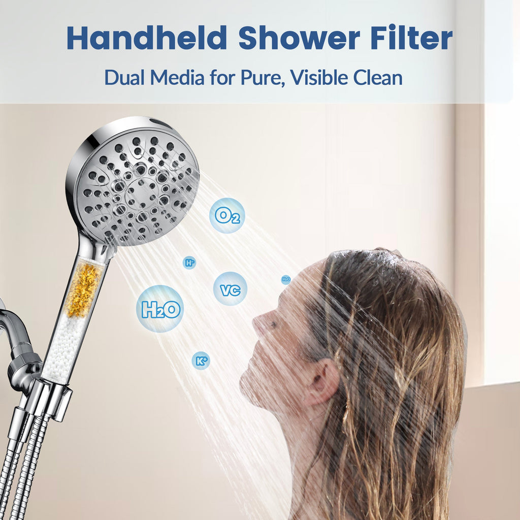 Bright Showers Replacement Filter Cartridges for Handheld Shower Head, 2-Pack