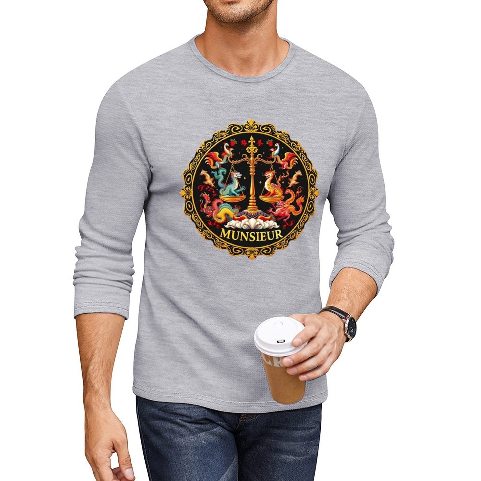 Munsieur Long Sleeve Tee for Men: Versatile, Timeless, and Always On Point