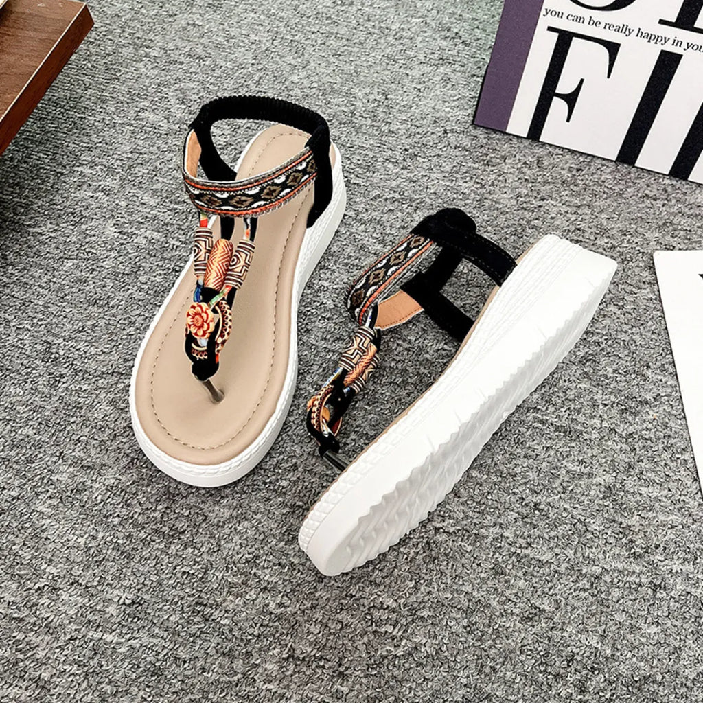 Toe Post Platform Wedge Sandals