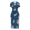 MUNSIEUR Women's Slit Sheath Dress