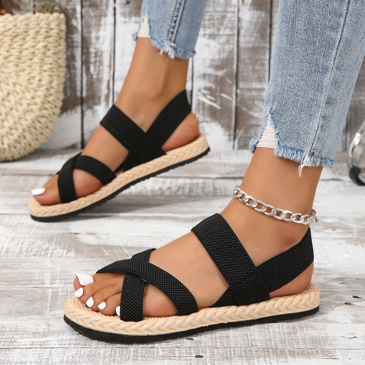Crisscross Open Toe Sandals