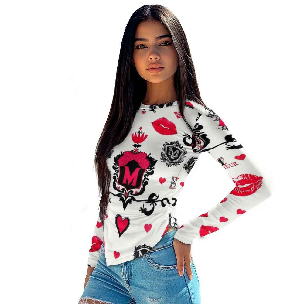 MUNSIEUR Long-Sleeved Irregular Slim Fit T-shirt Valentine's Day Collection New Arrivals