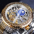 Skeleton Carved Tourbillon Mechanical Watches Luxury Men's Wrist-watch