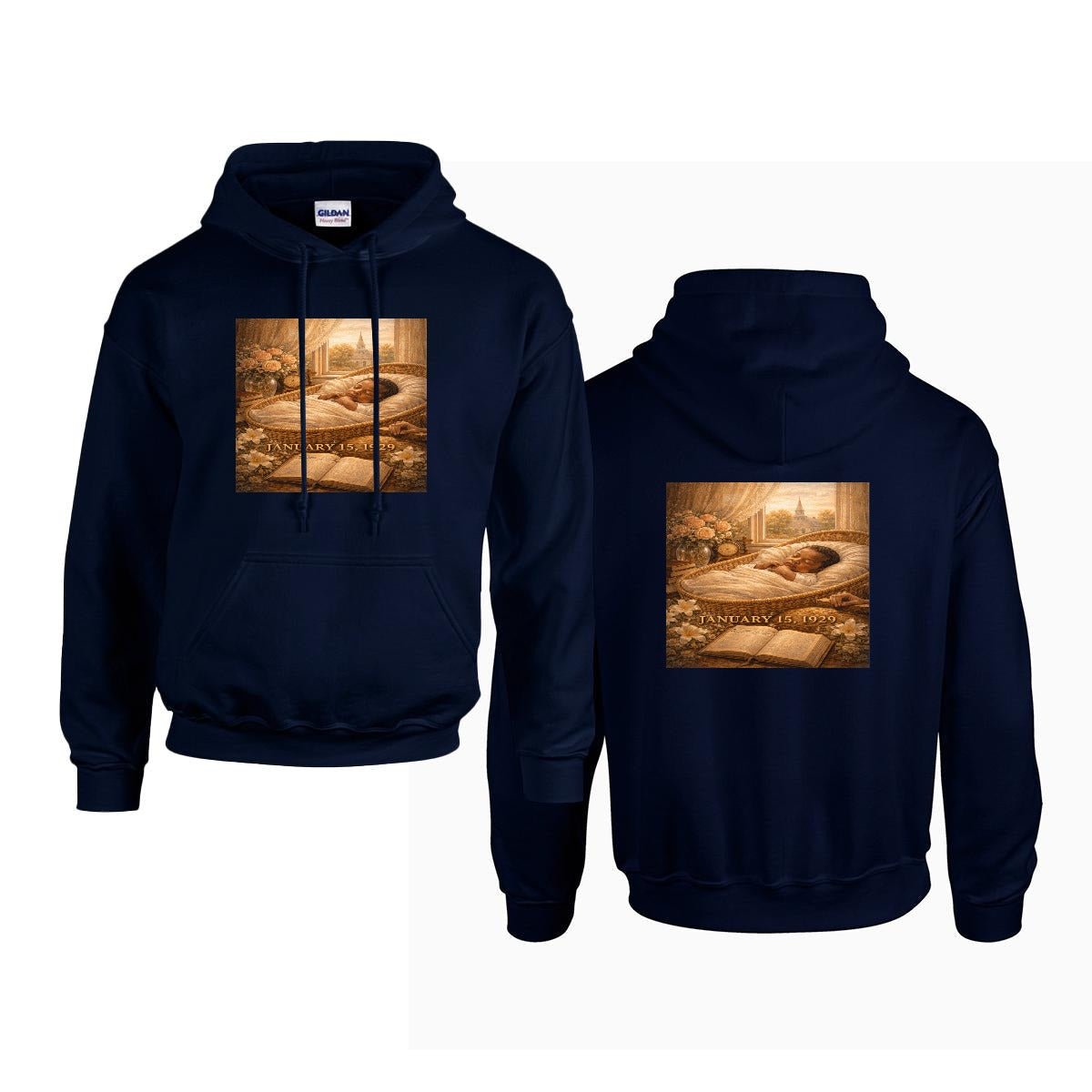 Men's MLK Hoodie "The Birth" - USA Printed Double Sided