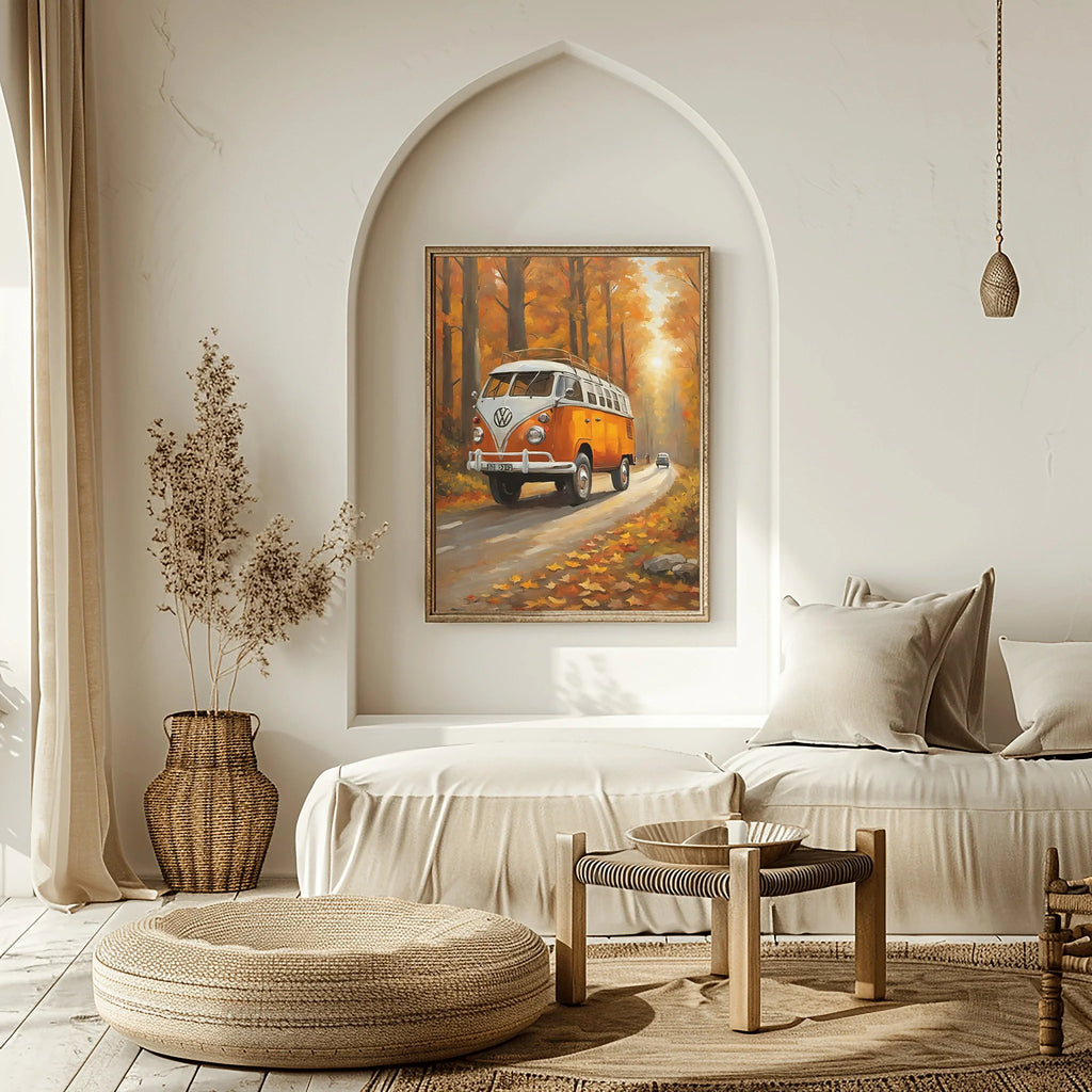 1960 German Split-Window Van - Forest Edition | Poster Canvas