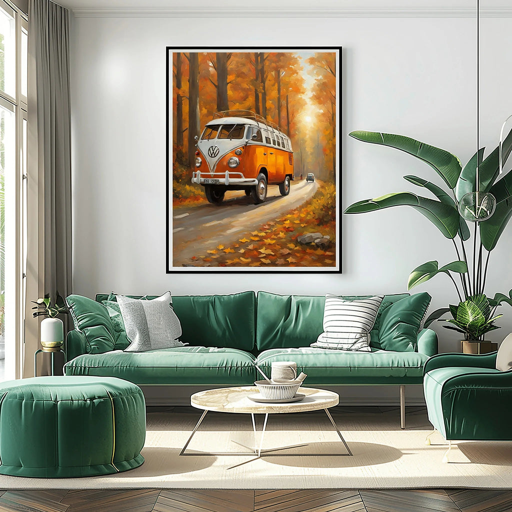 1960 German Split-Window Van - Forest Edition | Poster Canvas