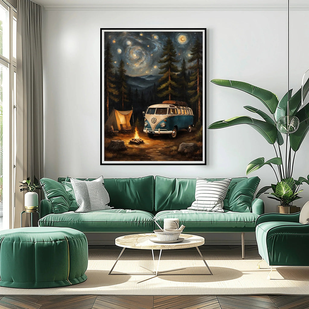 1960 German Split-Window Van - Forest Edition | Poster Canvas