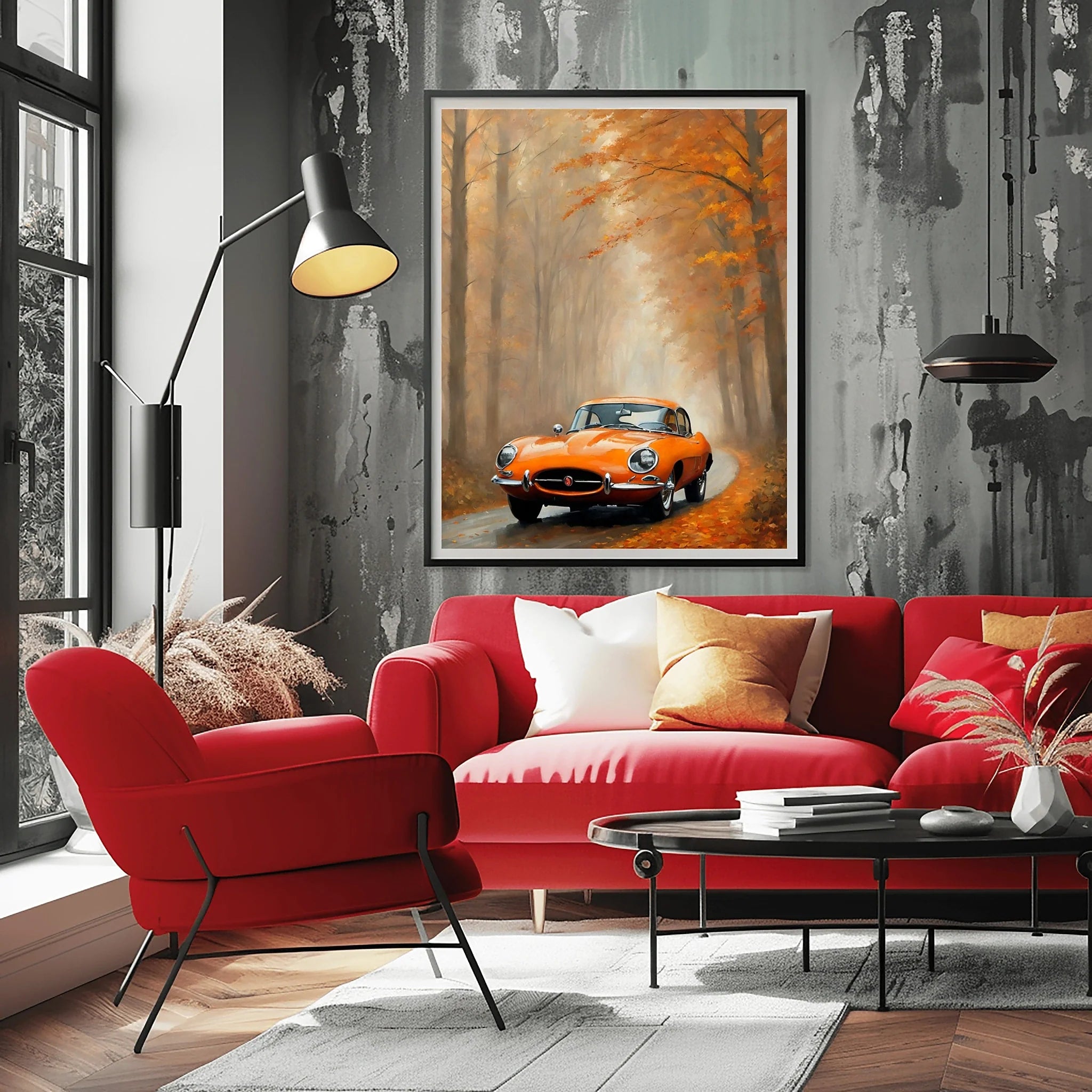 1961 E-Type Racing Beauty - Autumn Edition | Poster Canvas