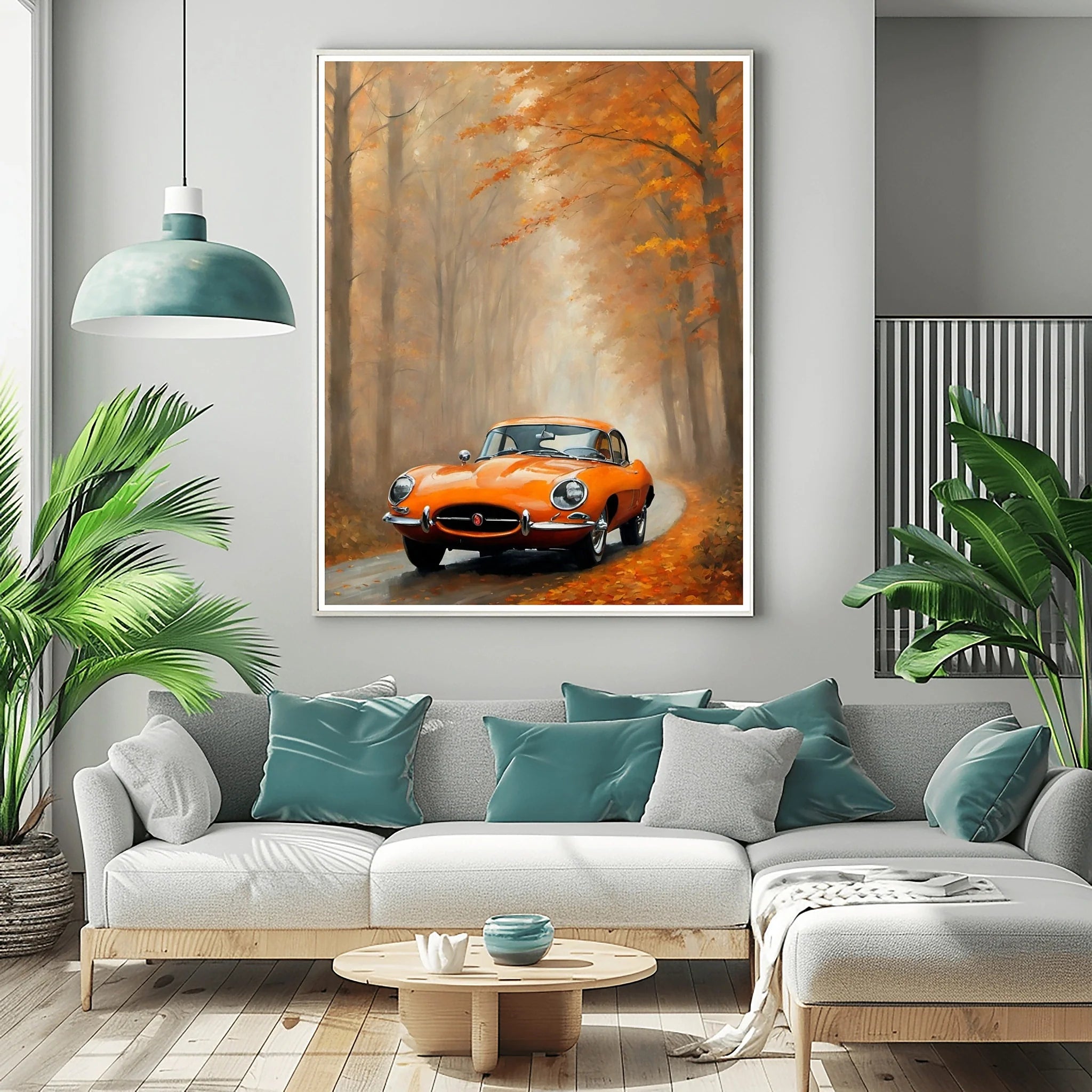 1961 E-Type Racing Beauty - Autumn Edition | Poster Canvas