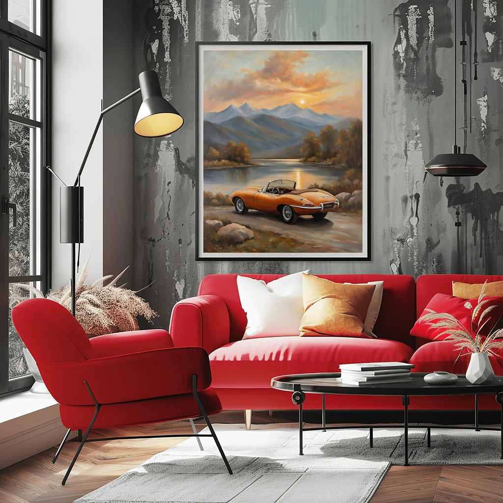 1961 E-Type Racing Beauty - Lakeside Edition | Poster Canvas