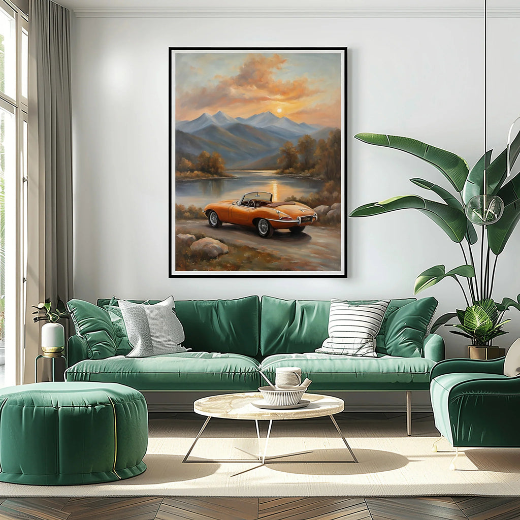 1961 E-Type Racing Beauty - Lakeside Edition | Poster Canvas