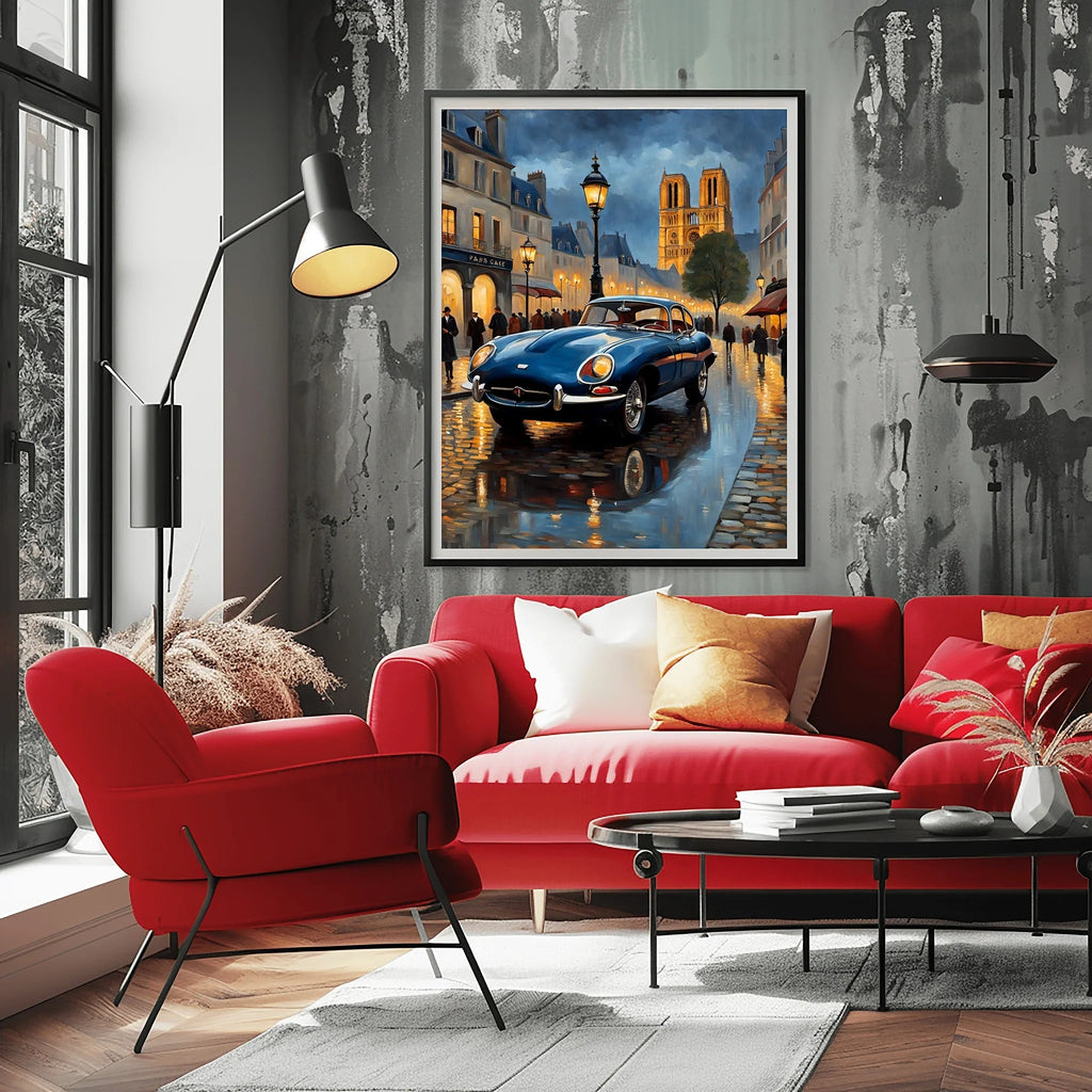 1961 E-Type Racing Beauty - Paris Edition | Poster Canvas
